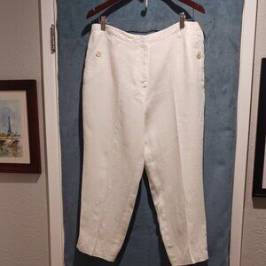 Talbots white linen pants. NWOT. Size 16p. Fully lined.